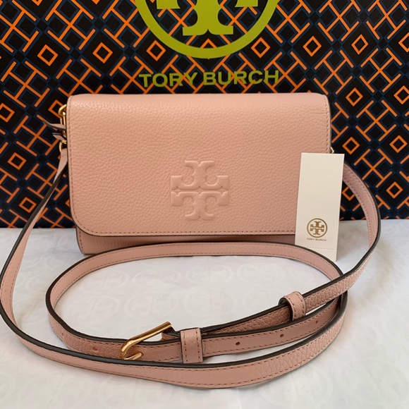 Tory Burch Handbags - Tory Burch Thea Flat Wallet Crossbody Bag Pink Quartz